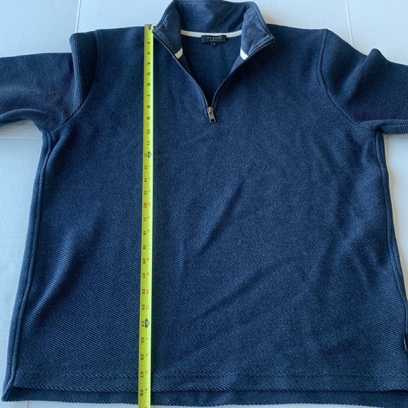 TED BAKER LONDON Men’s Quarter Zip Textured Navy Blue Sweater - Size 5 (US - L) - Picture 12 of 15